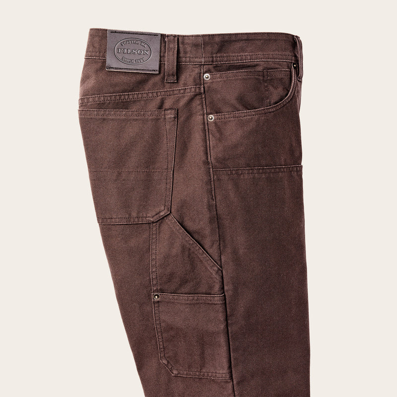 Dry tin cloth double front pants by Filson | Seal brown (Brown)