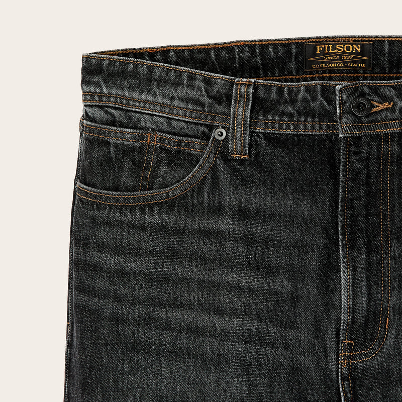 14-oz. straight-leg jeans par Filson | Vintage black (Black)