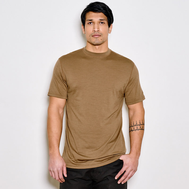 210g merino wool short sleeve crew von Filson | Rugged tan (Brown)