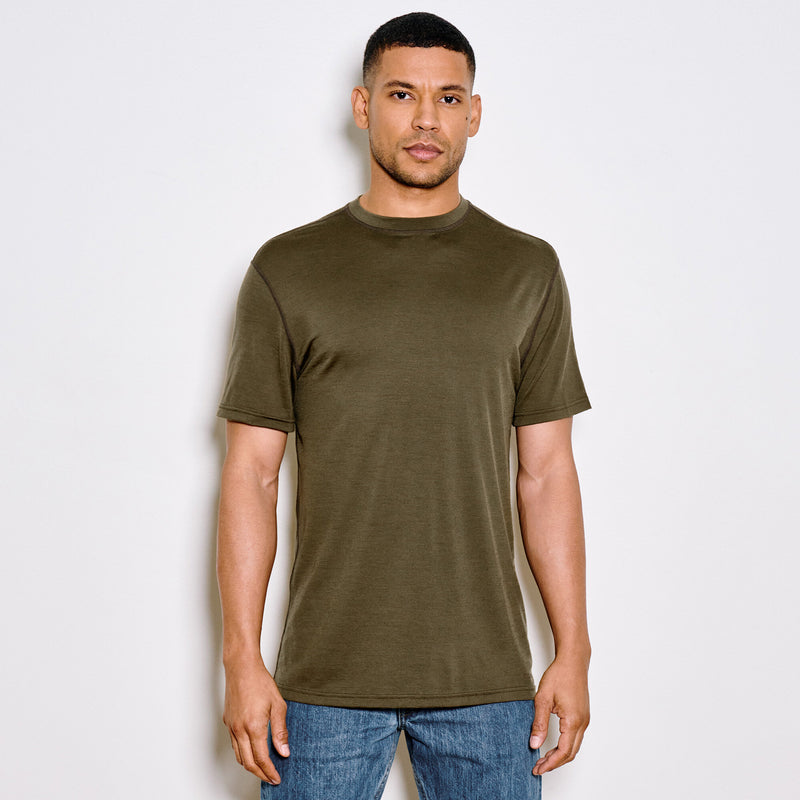 210g merino wool short sleeve crew di Filson | Dark olive (Green)