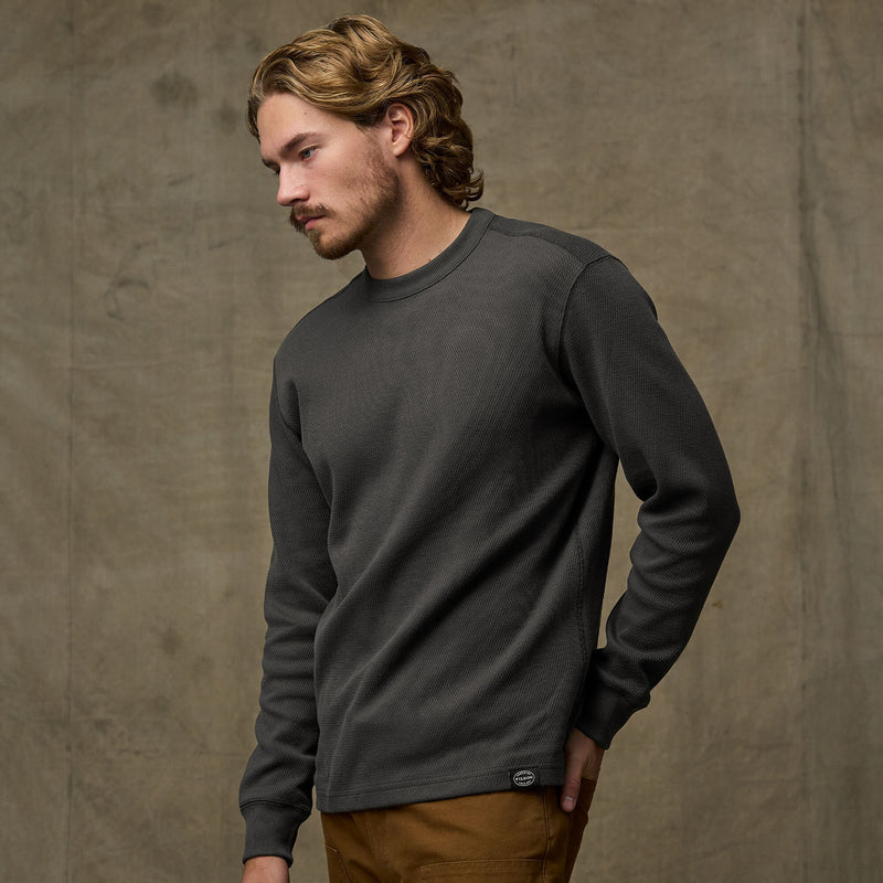 Waffle knit thermal crew by Filson | Faded black (Beige)