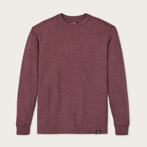 Waffle knit thermal crew by Filson | Dark port heather (Red)