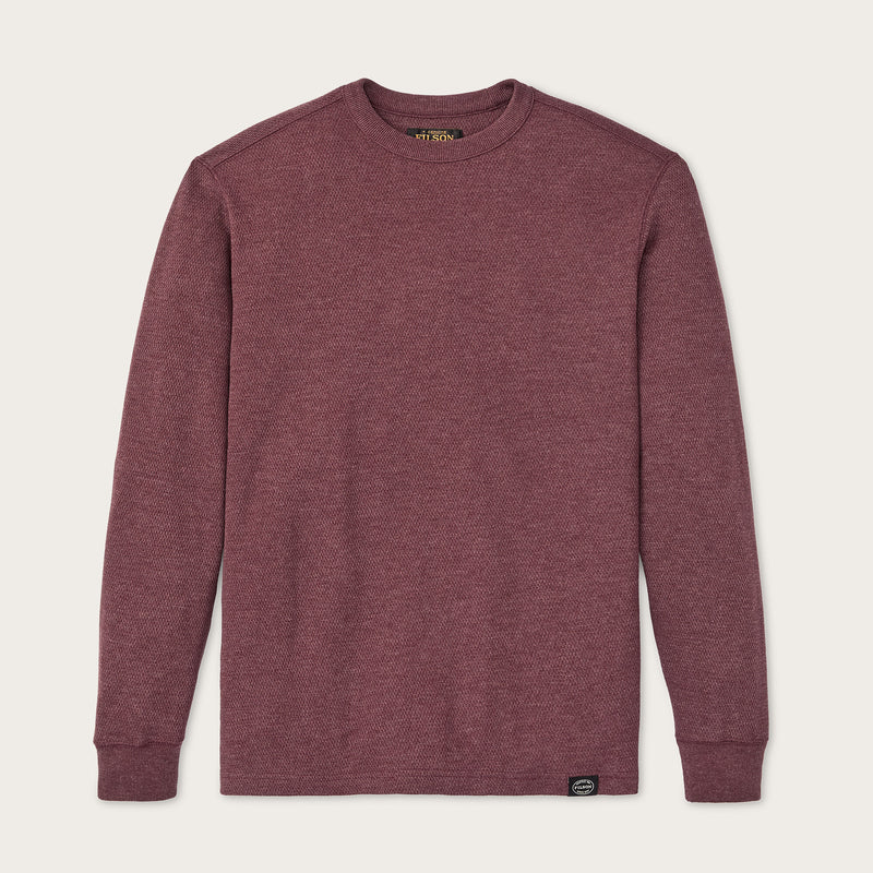 Waffle knit thermal crew by Filson | Dark port heather (Red)