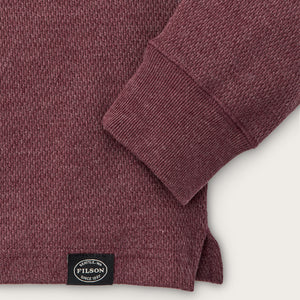 Waffle knit thermal crew by Filson | Dark port heather (Red)