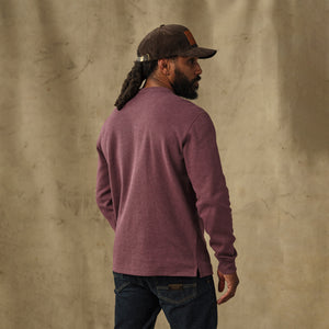 Waffle knit thermal crew by Filson | Dark port heather (Red)