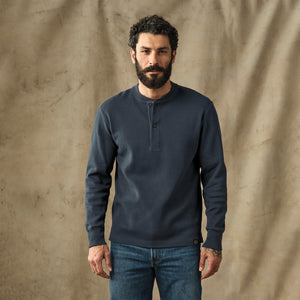 Waffle knit henley by Filson | Blue mussel (Blue)