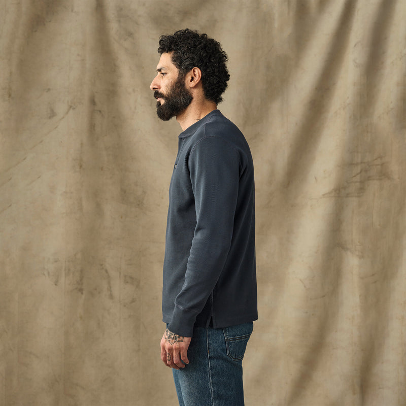 Waffle knit henley by Filson | Blue mussel (Blue)