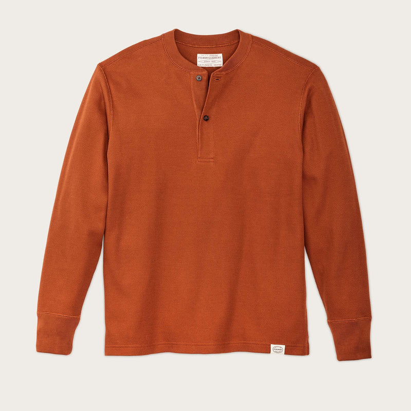 Waffle knit henley von Filson | Rust (Red)