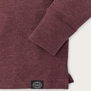 Waffle knit henley by Filson | Dark port heather (Red)