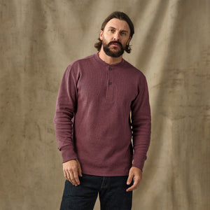Waffle knit henley by Filson | Dark port heather (Red)