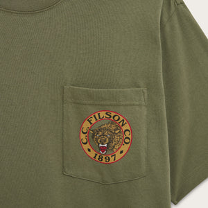 Frontier graphic t-shirt di Filson | Four leaf clover/beige/red (Green)