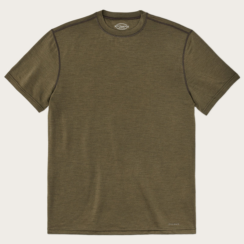 210g merino wool short sleeve crewneck by Filson | Dark olive (Green)
