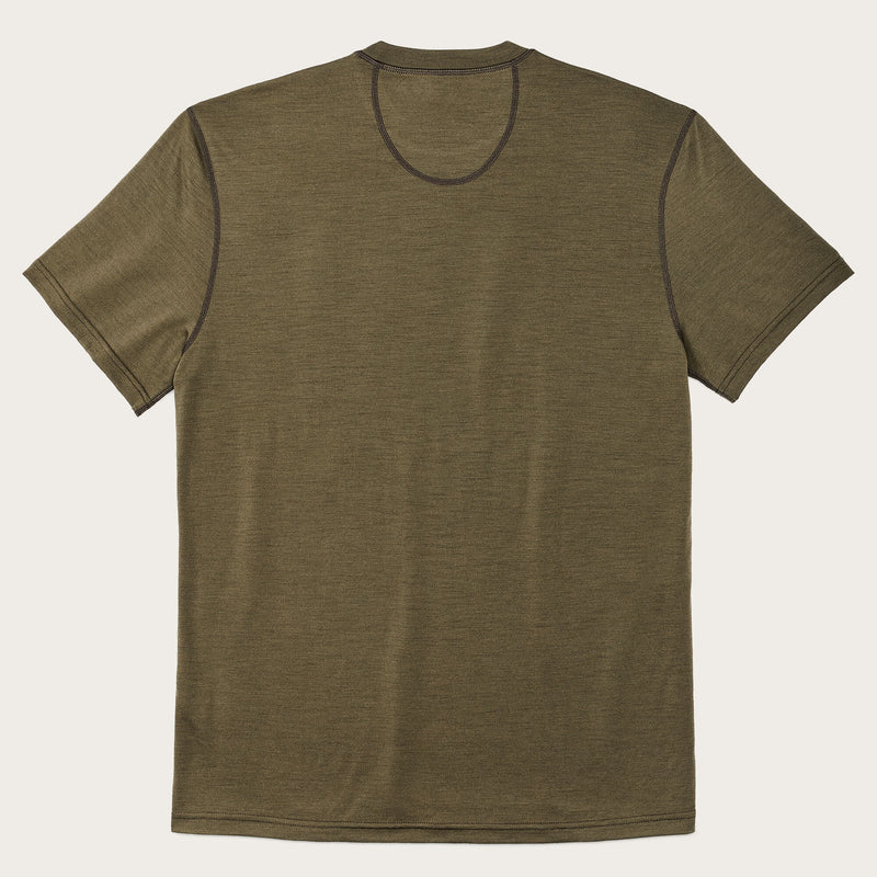 210g merino wool short sleeve crewneck by Filson | Dark olive (Green)
