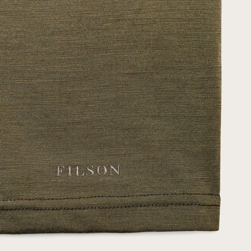 210g merino wool short sleeve crewneck by Filson | Dark olive (Green)