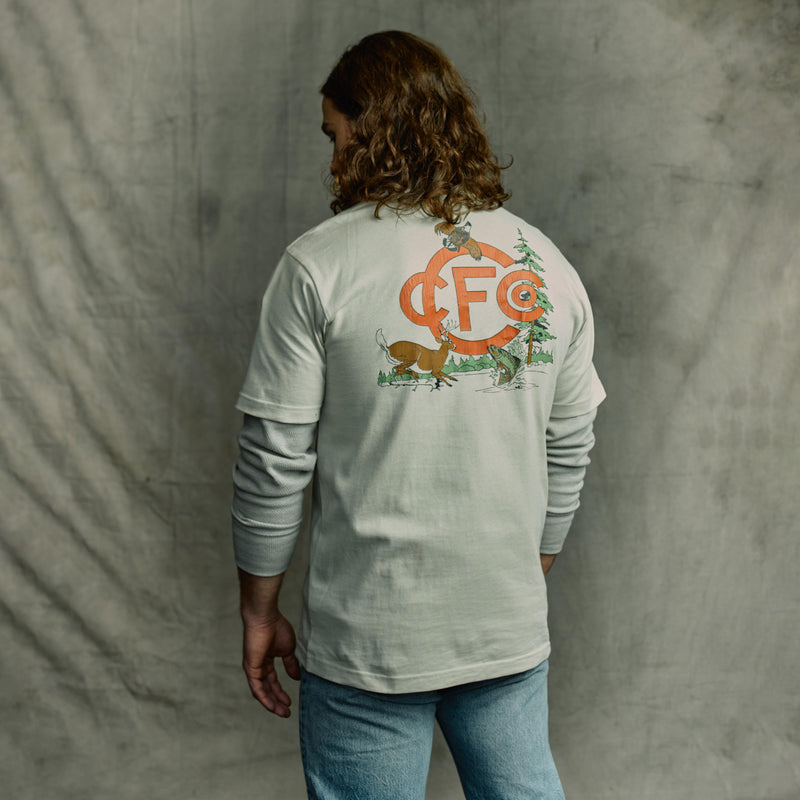 Frontier graphic t-shirt von Filson | Cliff gray / sportsm (Beige)