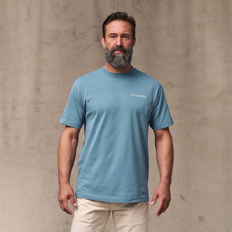 Scenic graphic t-shirt by Filson | Blue fin (Blue)