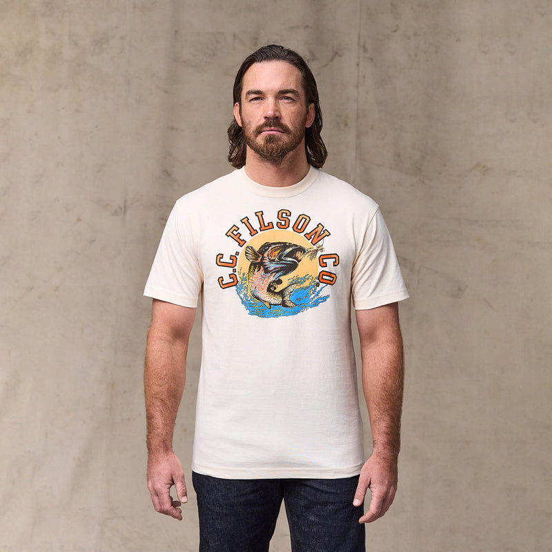 Dry fly graphic t-shirt by Filson | Basswood (White)