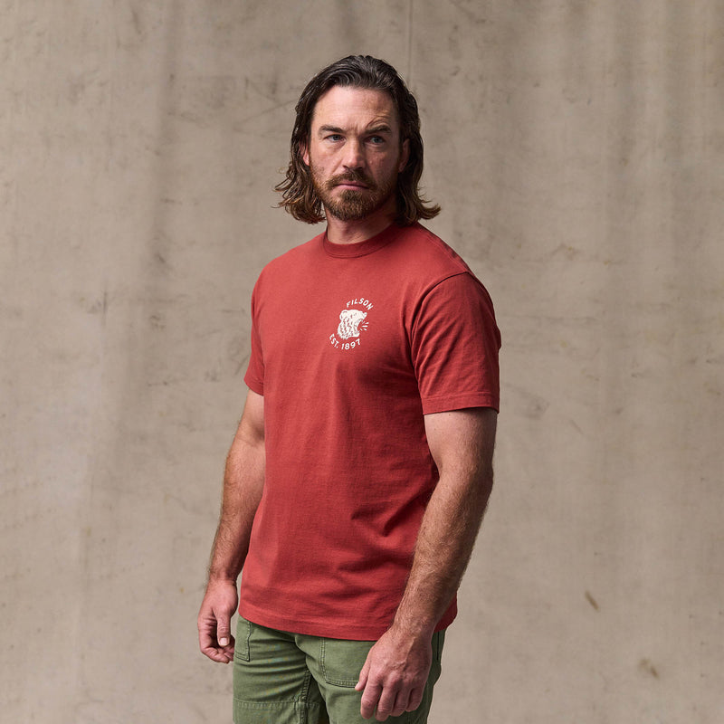 Bear graphic t-shirt by Filson | Chili oil (Red)