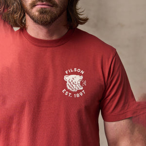 Bear graphic t-shirt by Filson | Chili oil (Red)