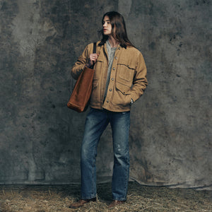Borsa tote aperta in pelle scamosciata di Filson | Saddle brown (Brown)