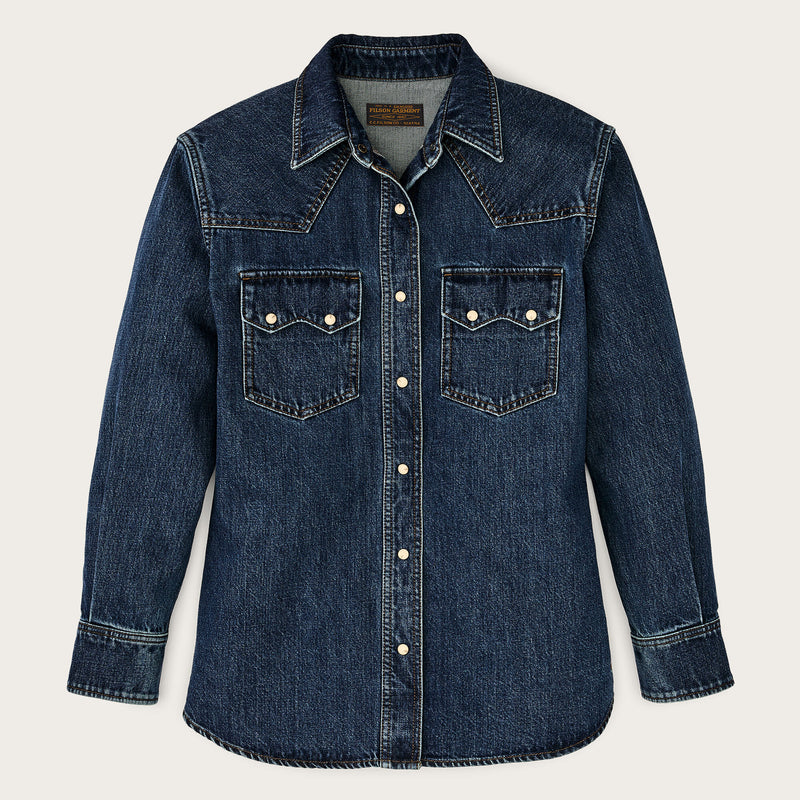 Women’s denim western shirt by Filson | Medium indigo (Blue)