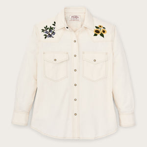 Women's embroidered western shirt par Filson | Natural seed (White)