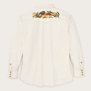 Women's embroidered western shirt par Filson | Natural seed (White)