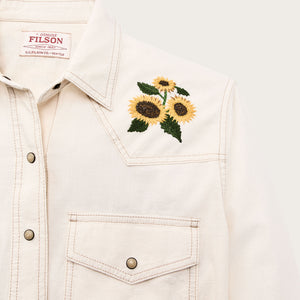 Women's embroidered western shirt par Filson | Natural seed (White)