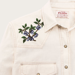 Women's embroidered western shirt par Filson | Natural seed (White)