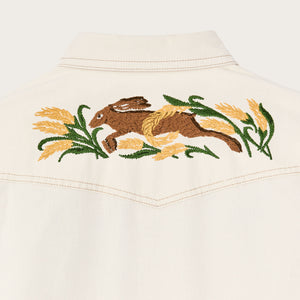 Women's embroidered western shirt par Filson | Natural seed (White)