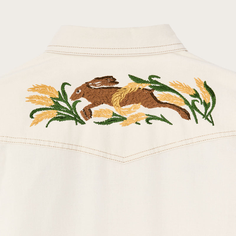Women's embroidered western shirt par Filson | Natural seed (White)