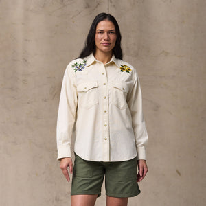 Women's embroidered western shirt par Filson | Natural seed (White)