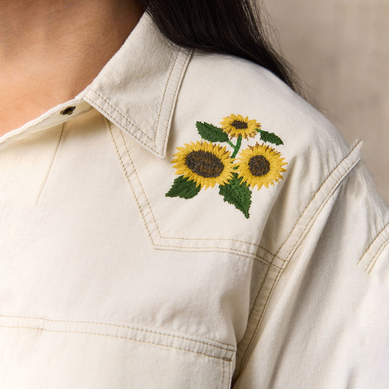 Women's embroidered western shirt par Filson | Natural seed (White)