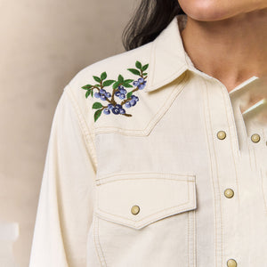 Women's embroidered western shirt par Filson | Natural seed (White)