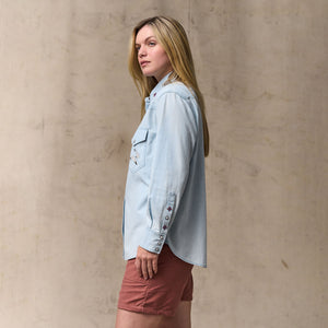 Women's embroidered western shirt par Filson | Light indigo (Blue)