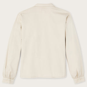 Women's long sleeve twill camp shirt par Filson | Cream (White)