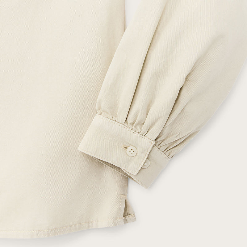 Women's long sleeve twill camp shirt par Filson | Cream (White)
