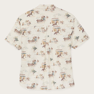 Women's twill popover shirt par Filson | Desert natural / print (Beige)