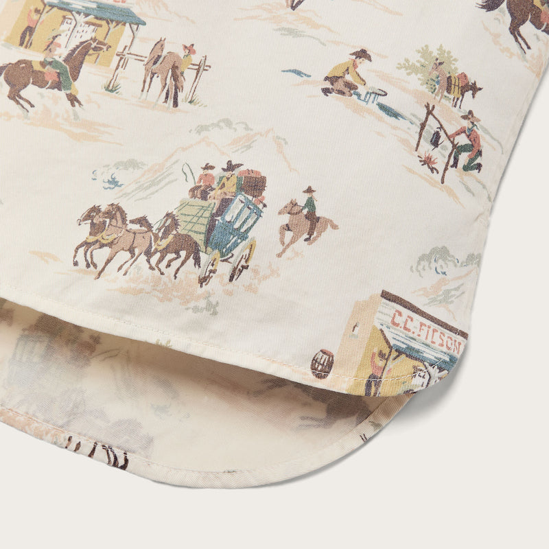 Women's twill popover shirt par Filson | Desert natural / print (Beige)