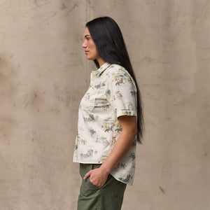 Women's twill popover shirt par Filson | Desert natural / print (Beige)
