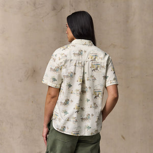 Women's twill popover shirt par Filson | Desert natural / print (Beige)