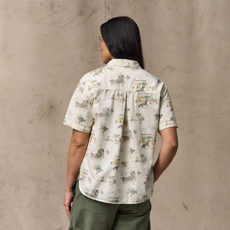 Women's twill popover shirt par Filson | Desert natural / print (Beige)