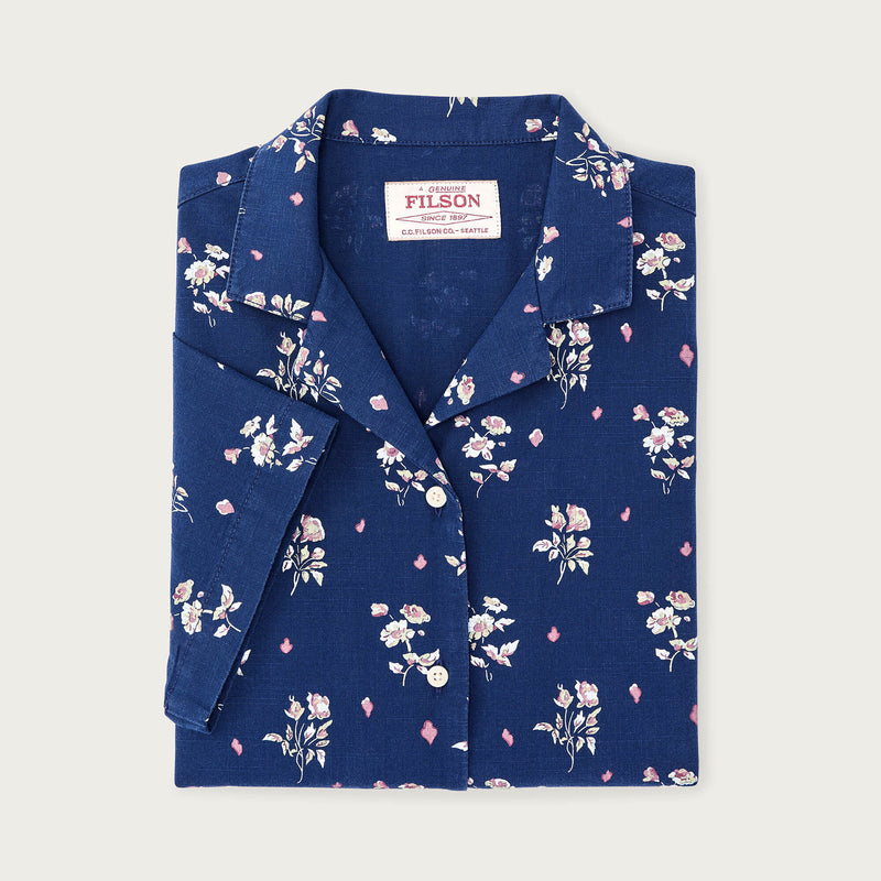 Women's camp shirt par Filson | Indigo / floral (Blue)