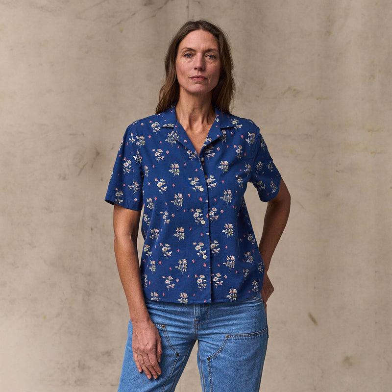 Women's camp shirt par Filson | Indigo / floral (Blue)