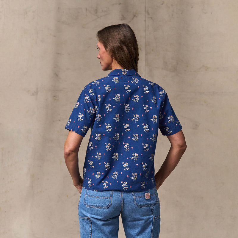 Women's camp shirt par Filson | Indigo / floral (Blue)