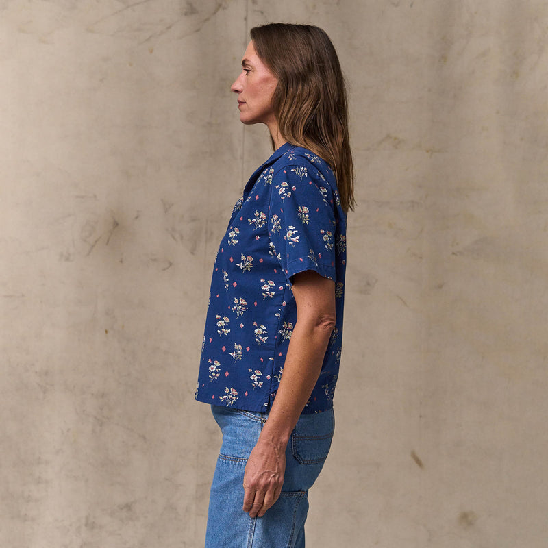 Women's camp shirt par Filson | Indigo / floral (Blue)