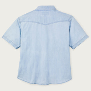 Women's short sleeve chambray western shirt par Filson | Light indigo (Blue)
