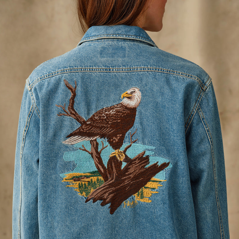 Women's embroidered denim shirt by Filson | Vintage indigo (Blue)