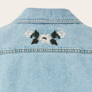 Women's embroidered denim shirt by Filson | Pale indigo (Blue)