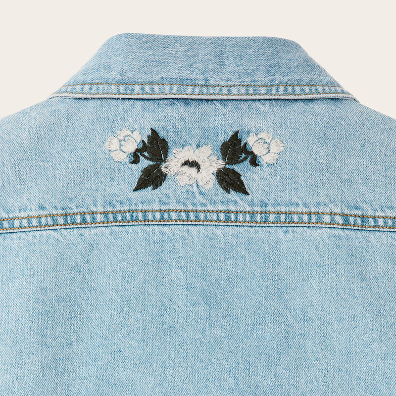 Women's embroidered denim shirt by Filson | Pale indigo (Blue)